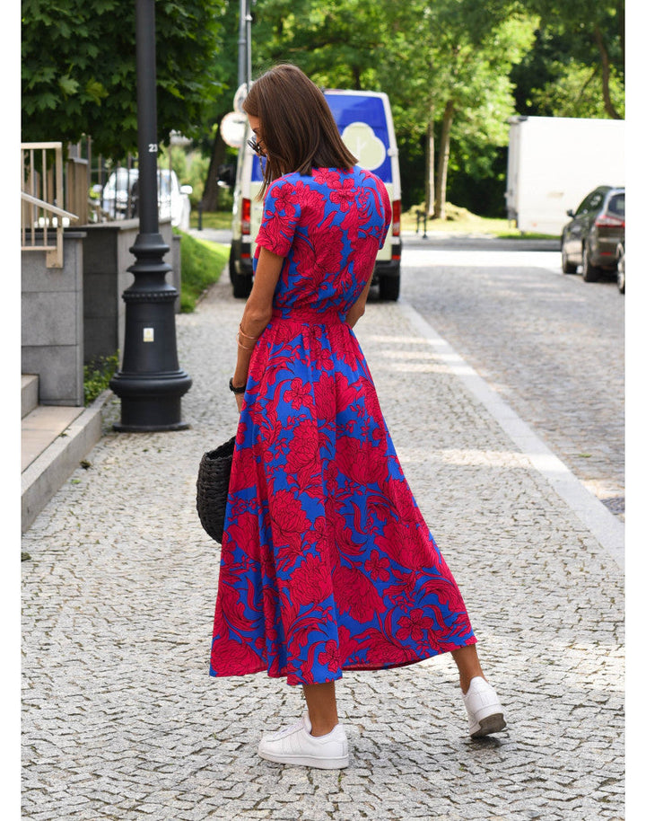 Judy | Stylish V-Neck Floral Dress