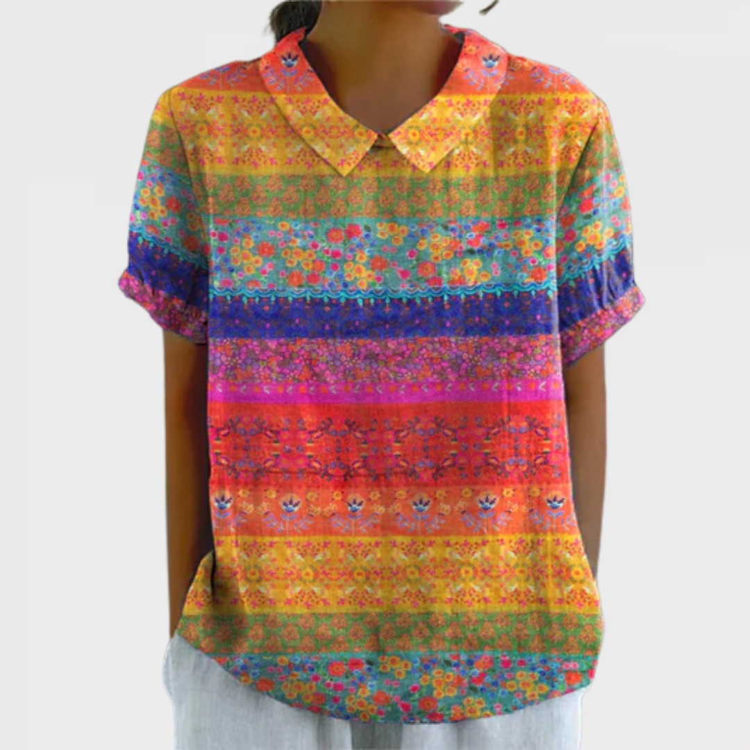 Ivy | Floral Striped Shirt