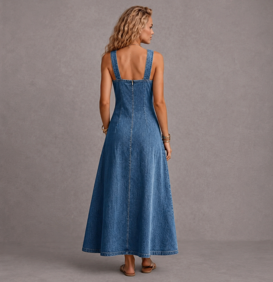 Lena | Stylish Denim Dress With Pockets