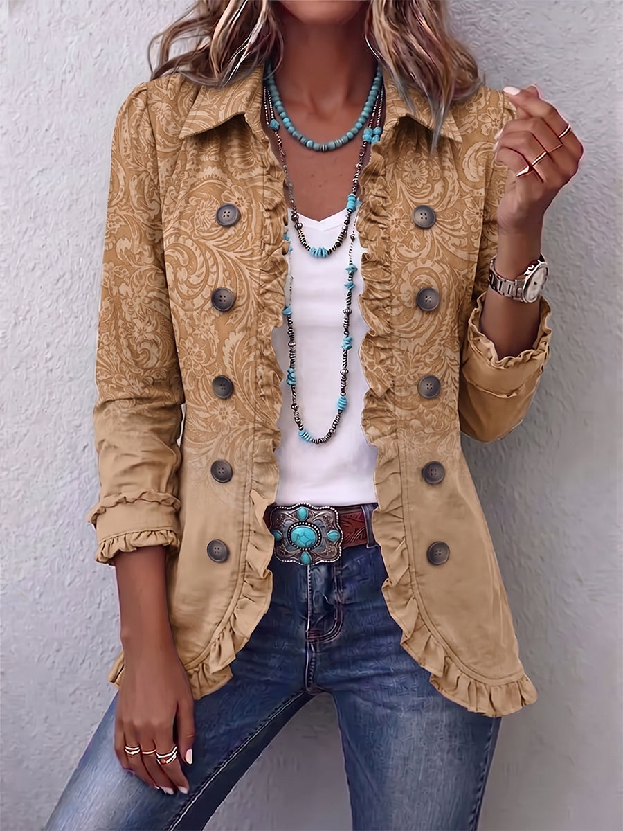 Crestelle | Western Print Ruffle Jacket